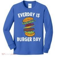Cheese On Burger Day Fun Hamburger Lover Graphic Cool Gift Kids Long Sleeve Shirt thumb 0