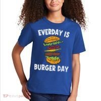 Cheese On Burger Day Fun Hamburger Lover Graphic Cool Gift Kids T-Shirt thumb 2