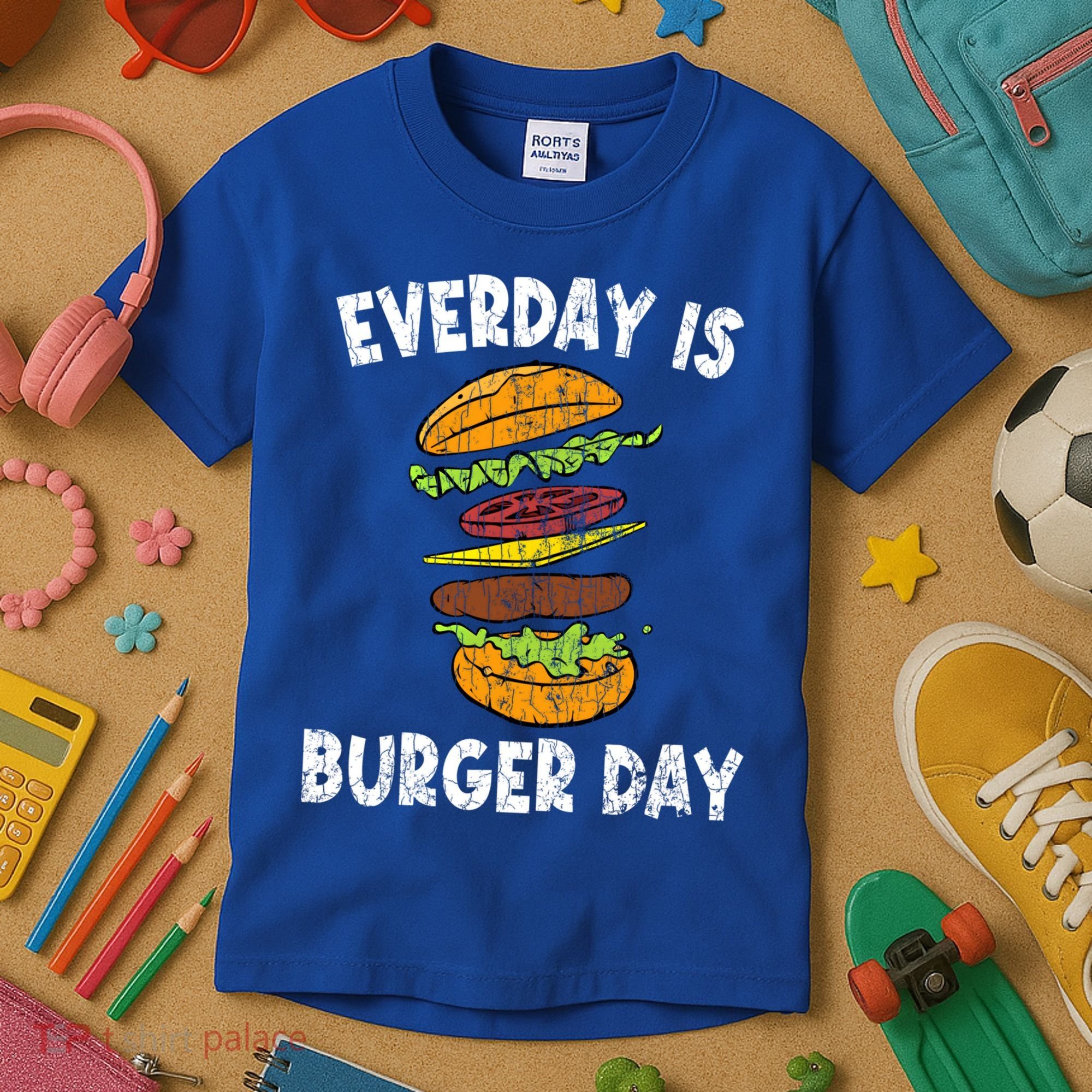 Cheese On Burger Day Fun Hamburger Lover Graphic Cool Gift Kids T-Shirt