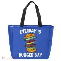 Cheese On Burger Day Fun Hamburger Lover Graphic Cool Gift Tote Bag thumb 0