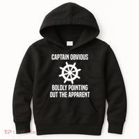 Captain Obvious Boldly Pointing Out The Apparent Sarcasm Kids Hoodie thumb 0