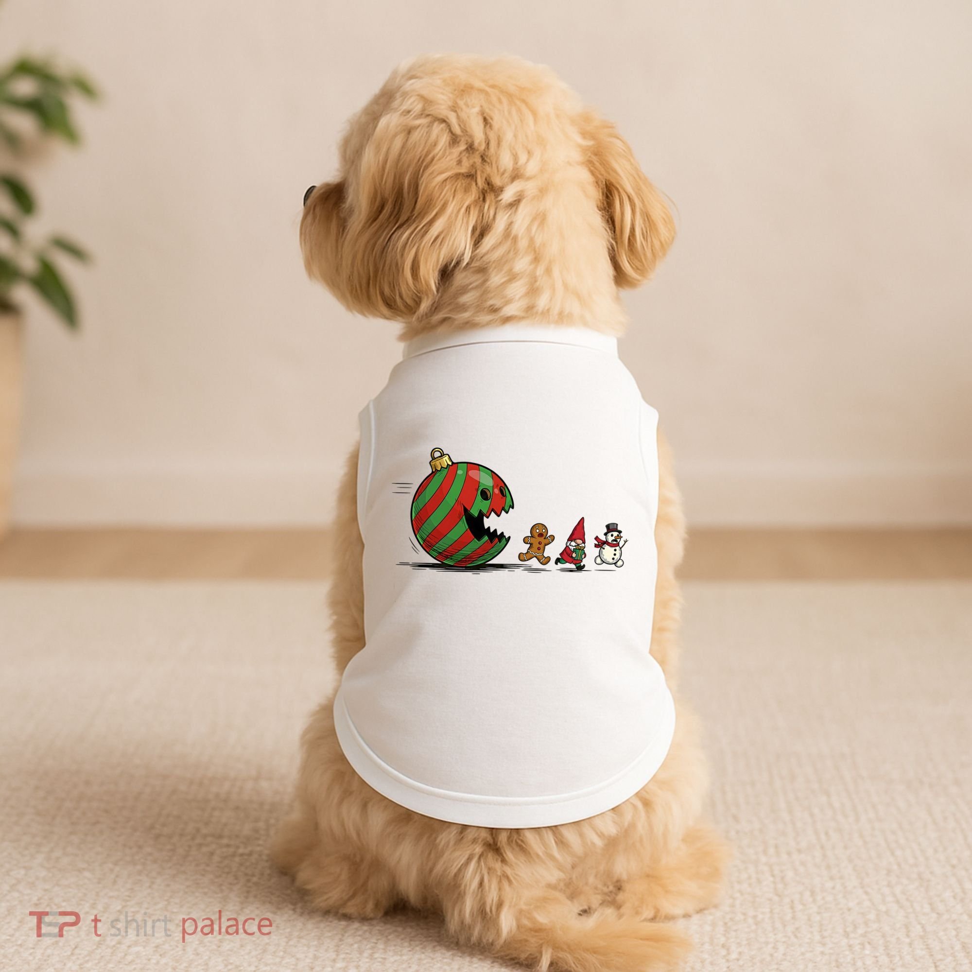 Christmas Ornament Ball Funny Gnome Doggie Tank