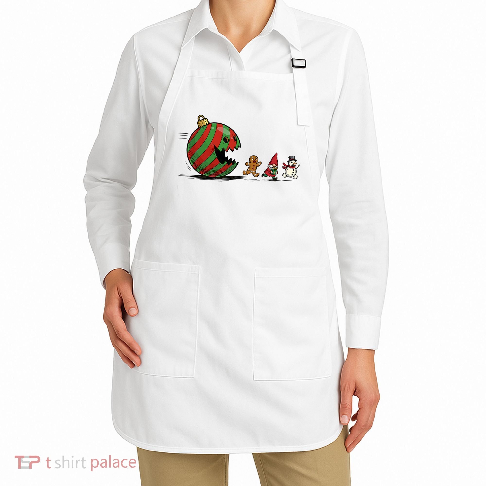 Christmas Ornament Ball Funny Gnome Apron