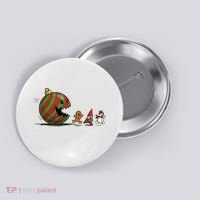 Christmas Ornament Ball Funny Gnome Button thumb 0