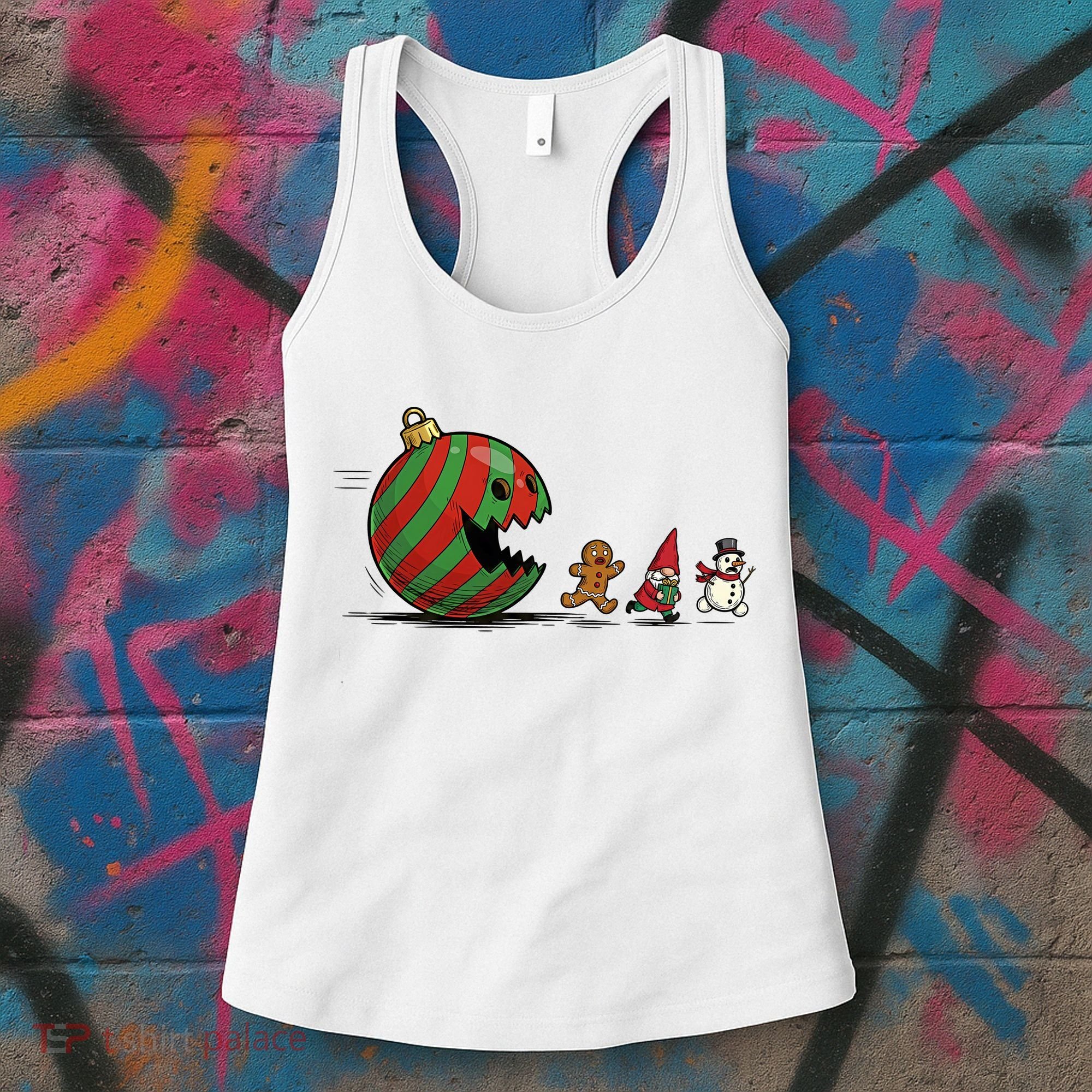 Christmas Ornament Ball Funny Gnome Women's Tank Top