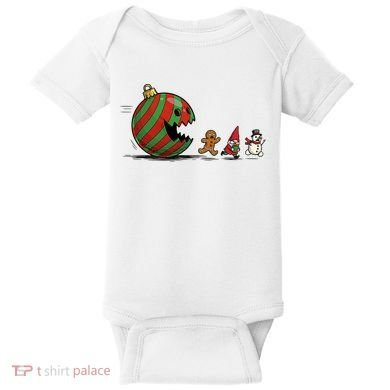 Christmas Ornament Ball Funny Gnome Baby Bodysuit
