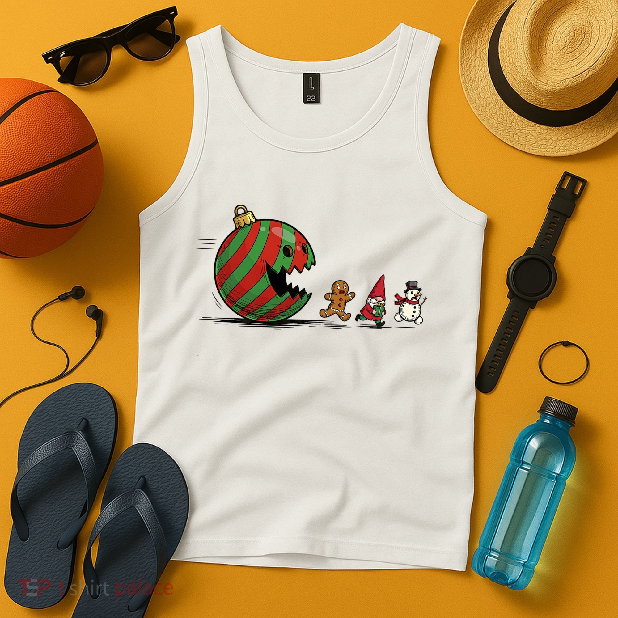 Christmas Ornament Ball Funny Gnome Tank Top