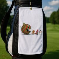 Christmas Ornament Ball Funny Gnome Golf Towel thumb 2