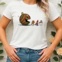 Christmas Ornament Ball Funny Gnome Women's T-Shirt thumb 2