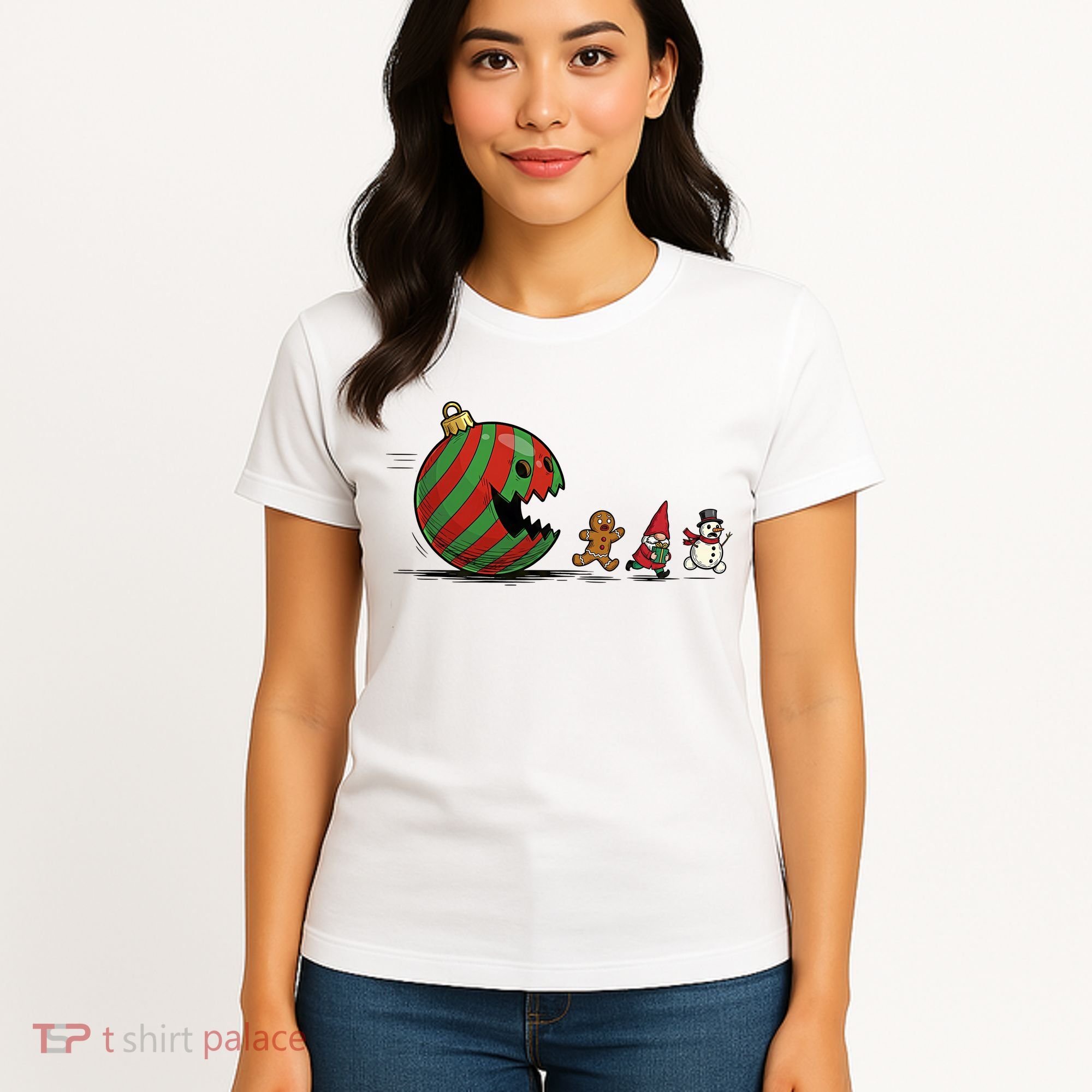 Christmas Ornament Ball Funny Gnome Women's T-Shirt