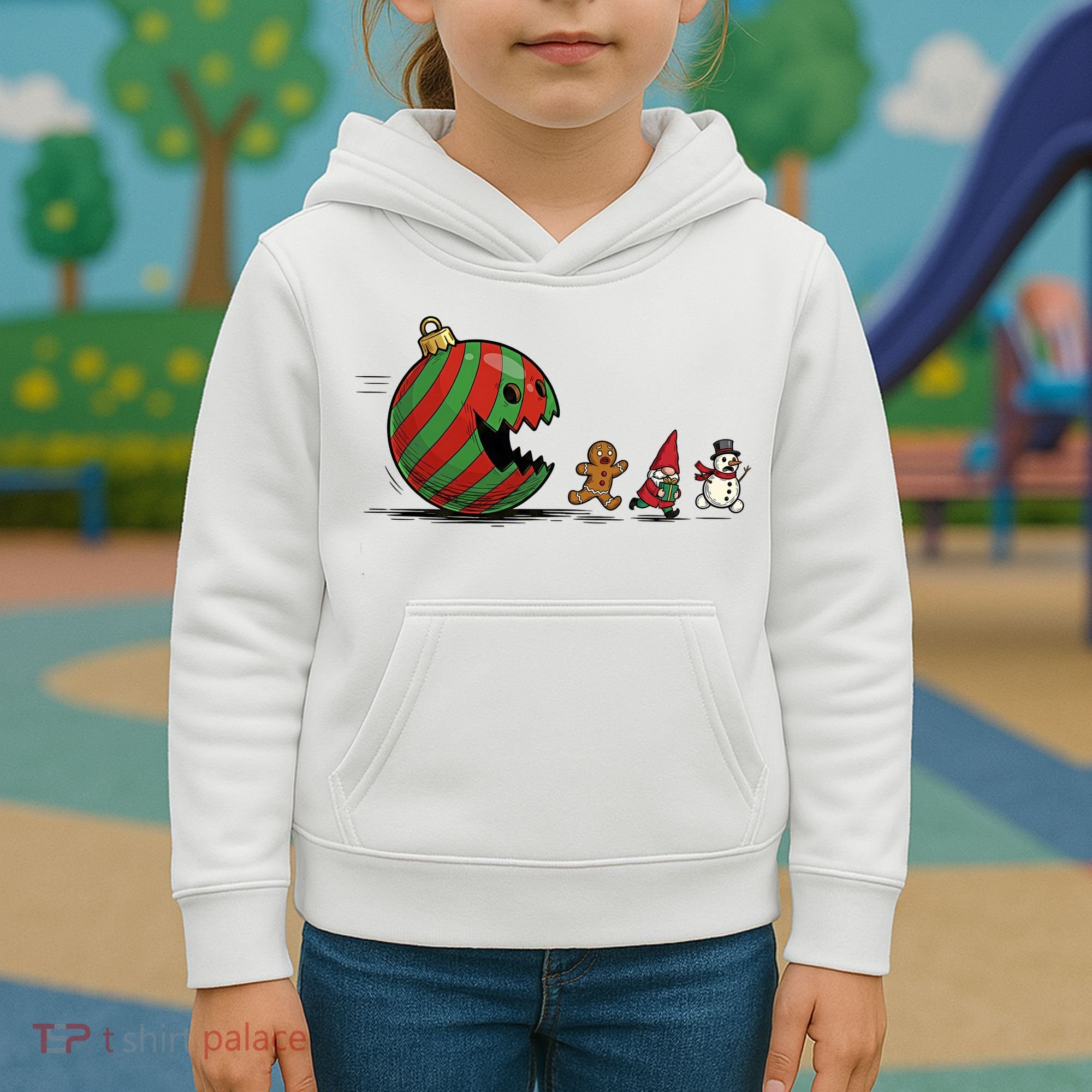 Christmas Ornament Ball Funny Gnome Kids Hoodie