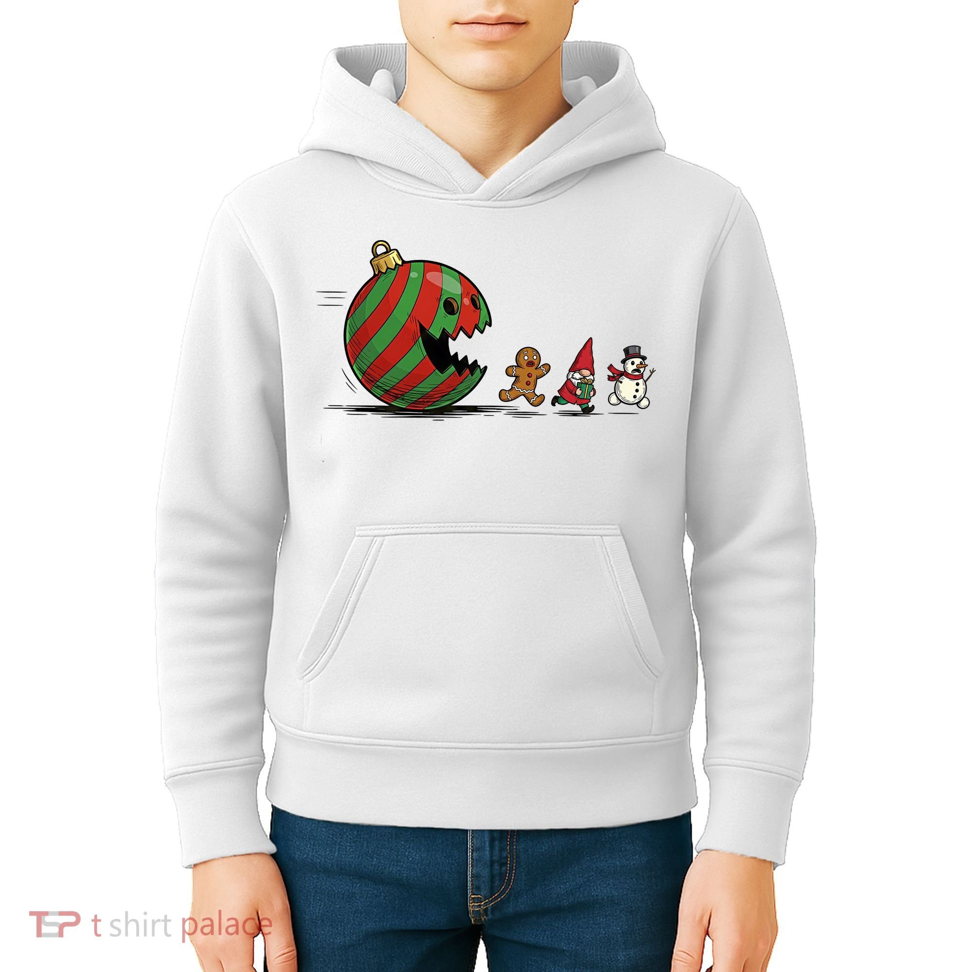 Christmas Ornament Ball Funny Gnome Kids Hoodie