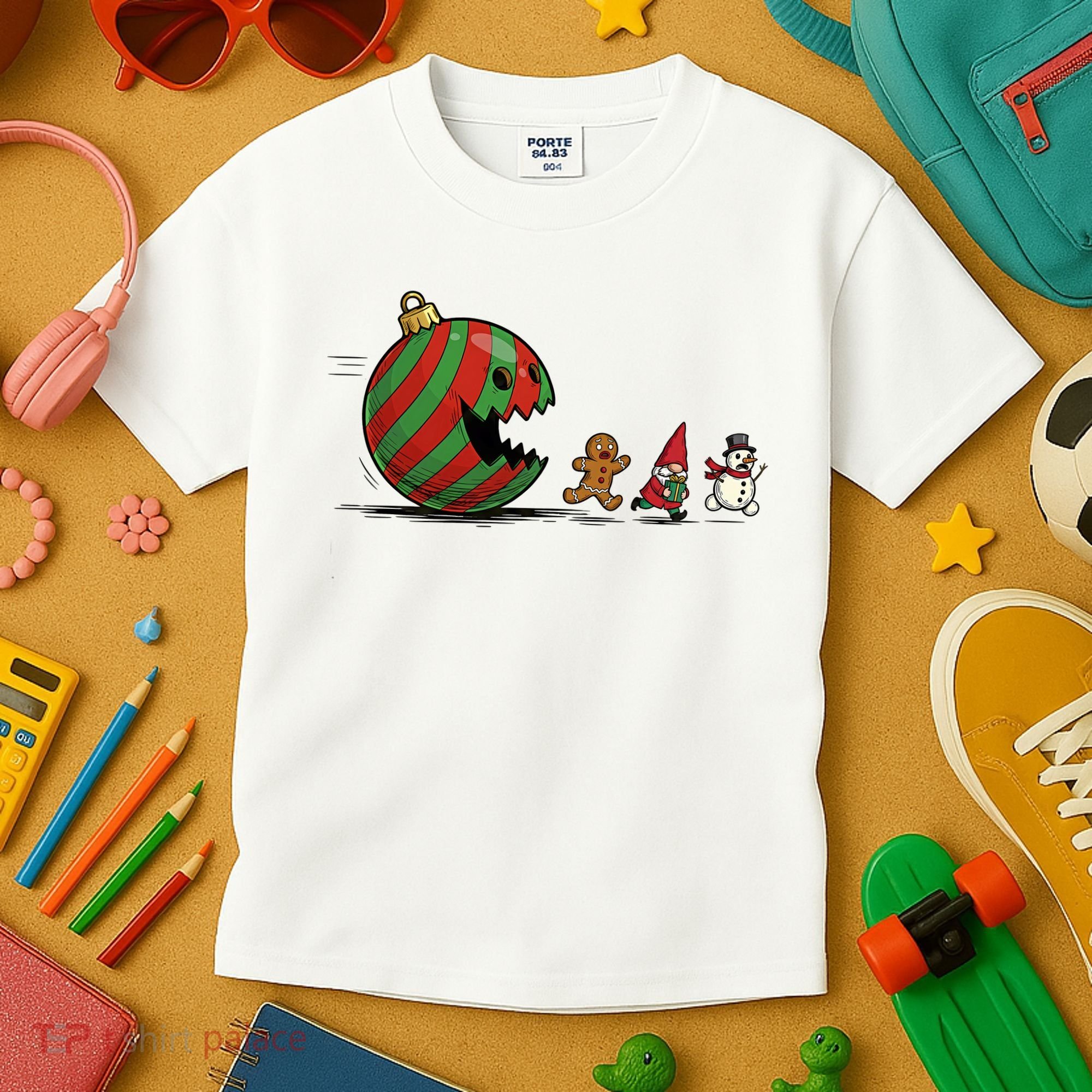 Christmas Ornament Ball Funny Gnome Kids T-Shirt