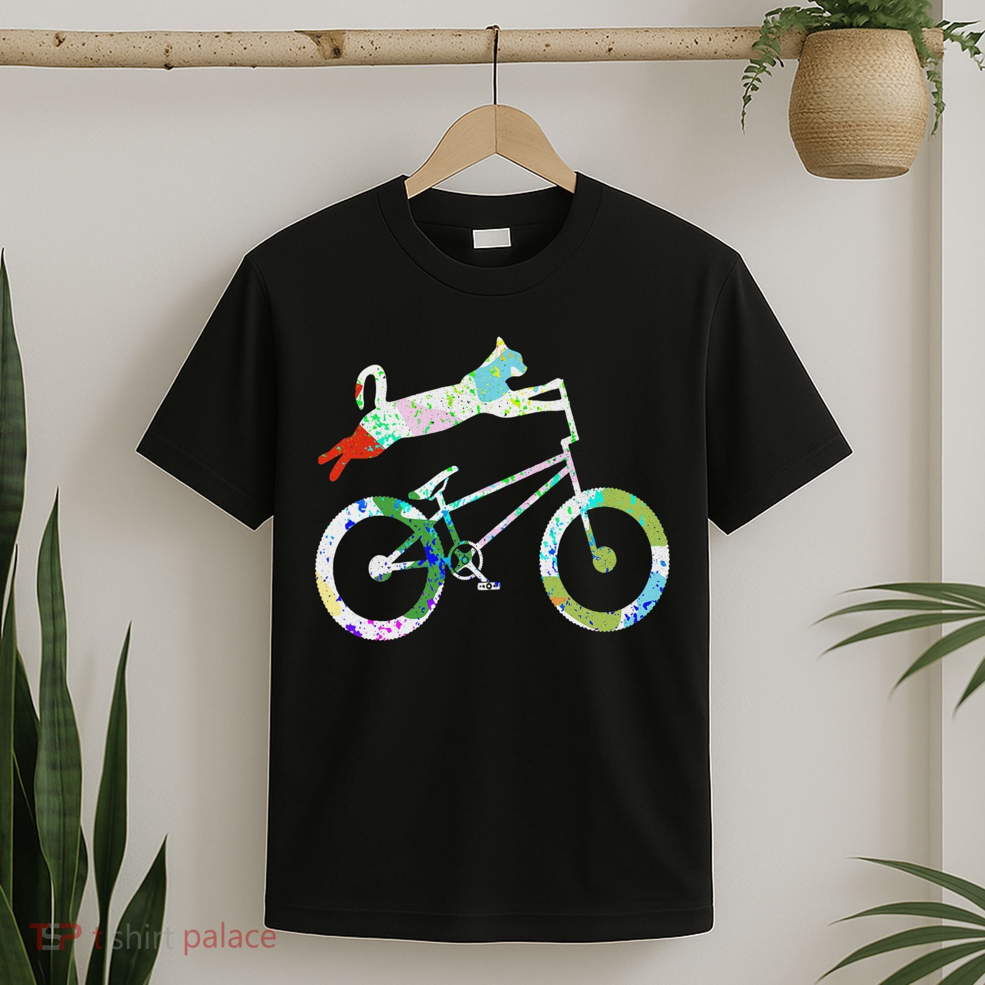 Cat On Bmx Bike Kitten Lover Bike Cycling Bicycle Gift T-Shirt