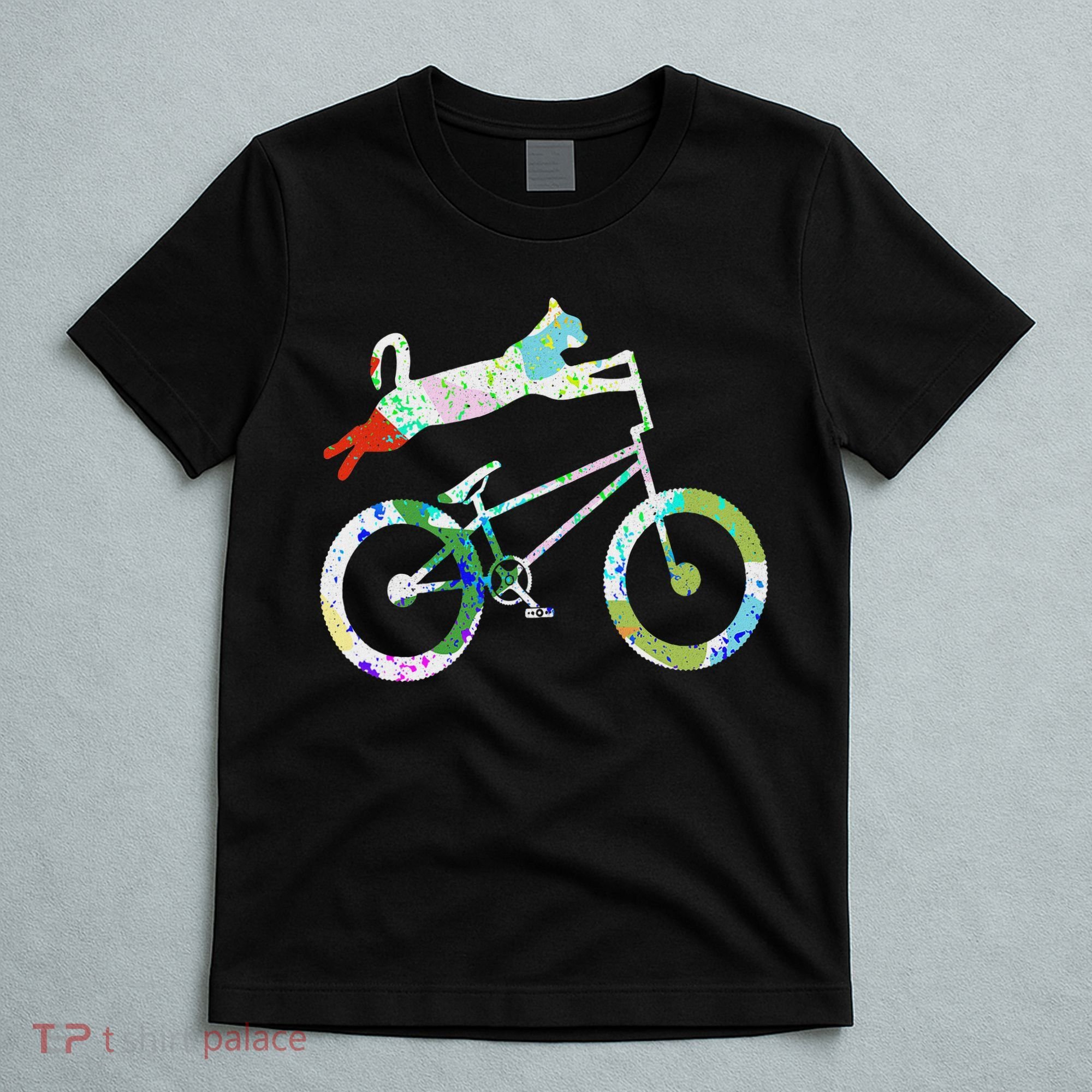 Cat On Bmx Bike Kitten Lover Bike Cycling Bicycle Gift T-Shirt