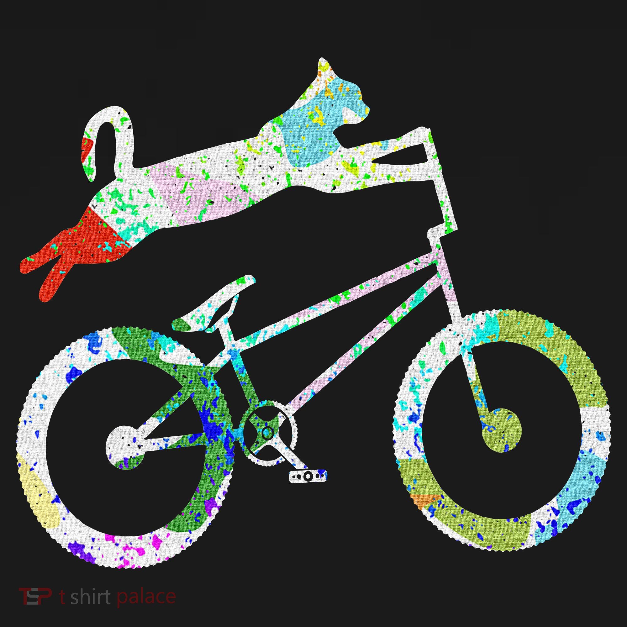 Cat On Bmx Bike Kitten Lover Bike Cycling Bicycle Gift T-Shirt