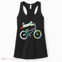 Cat On Bmx Bike Kitten Lover Bike Cycling Bicycle Gift Women's Tank Top thumb 0