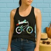 Cat On Bmx Bike Kitten Lover Bike Cycling Bicycle Gift Women's Tank Top thumb 2