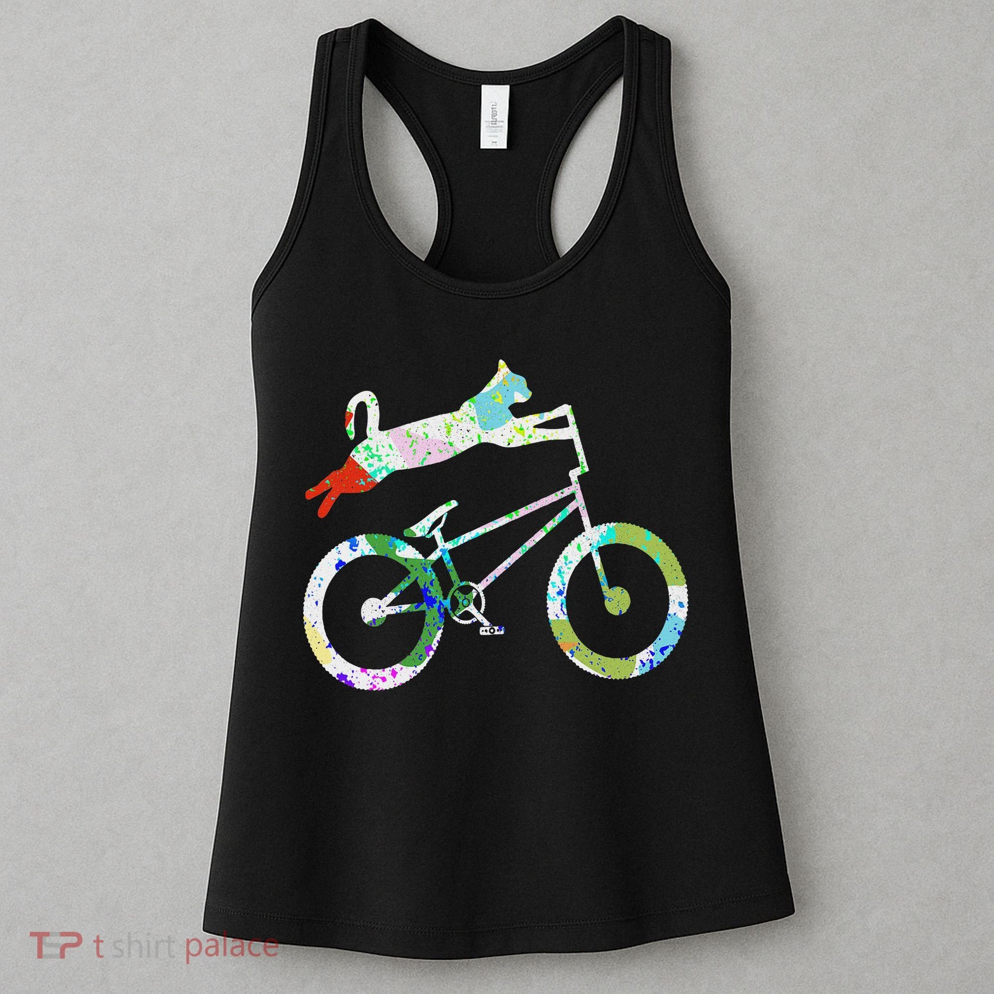 Cat On Bmx Bike Kitten Lover Bike Cycling Bicycle Gift Women's Tank Top