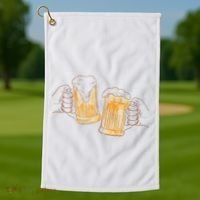 Cheers Oktoberfest Beer Hands Golf Towel thumb 1