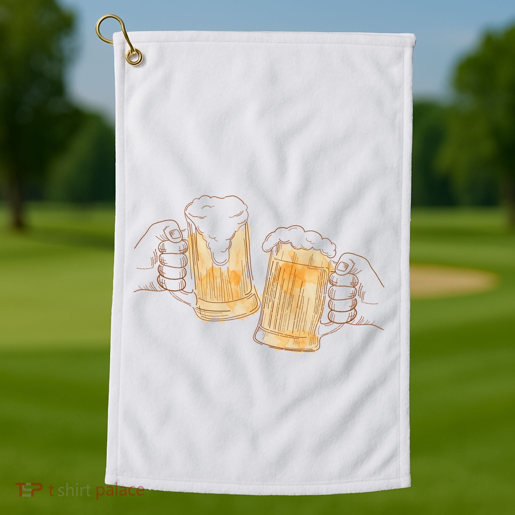 Cheers Oktoberfest Beer Hands Golf Towel