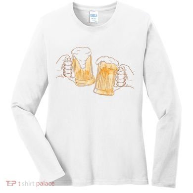 Cheers Oktoberfest Beer Hands Women's Long Sleeve Shirt