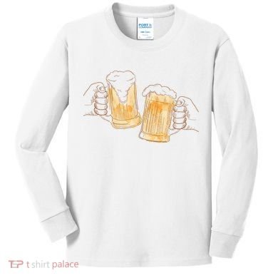 Cheers Oktoberfest Beer Hands Kids Long Sleeve Shirt