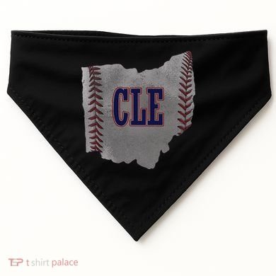 Cleveland Ohio Baseball Distressed With Co USA-Made Doggie Bandana