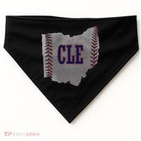 Cleveland Ohio Baseball Distressed With Co USA-Made Doggie Bandana thumb 0