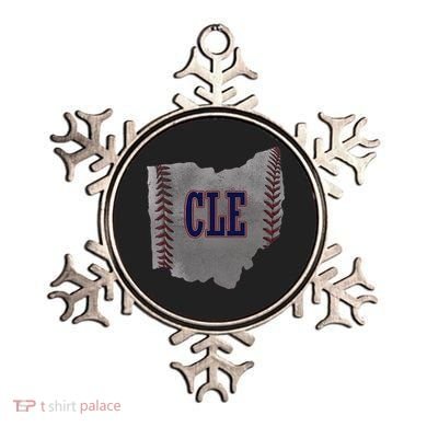 Cleveland Ohio Baseball Distressed With Co Ornament