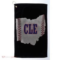 Cleveland Ohio Baseball Distressed With Co Golf Towel thumb 0