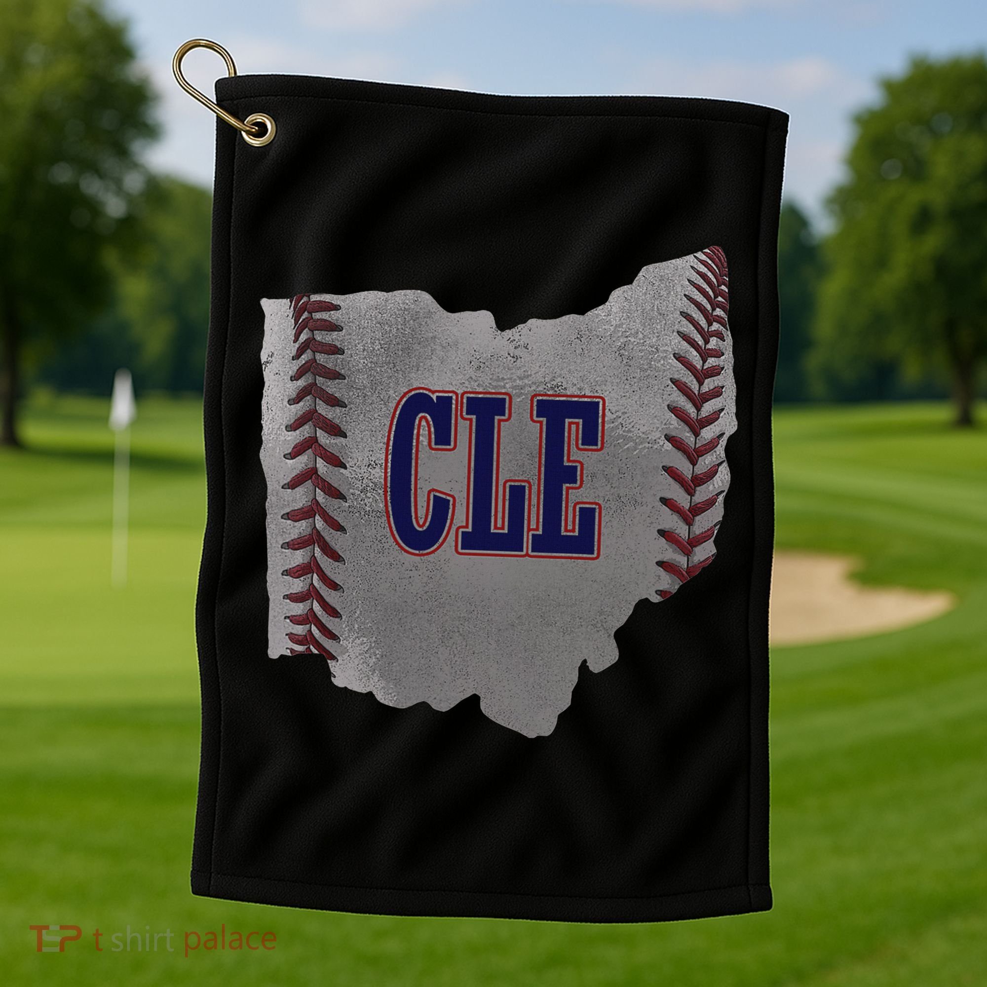 Cleveland Ohio Baseball Distressed With Co Golf Towel