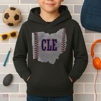 Cleveland Ohio Baseball Distressed With Co Kids Hoodie thumb 2