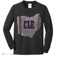 Cleveland Ohio Baseball Distressed With Co Kids Long Sleeve Shirt thumb 0