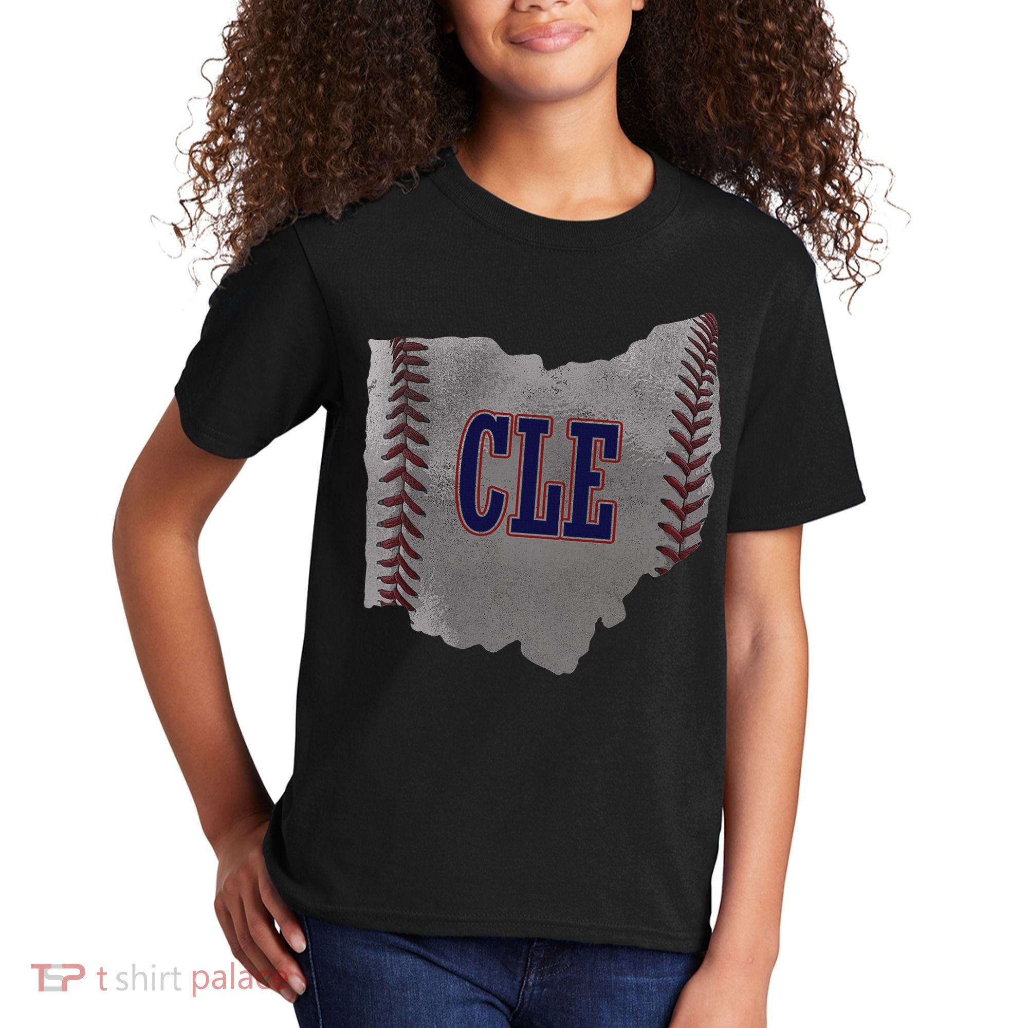 Cleveland Ohio Baseball Distressed With Co Kids T-Shirt