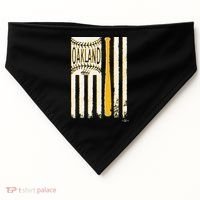 Classic Oakland Baseball Flag Patriotic Baseball USA-Made Doggie Bandana thumb 0