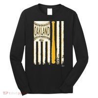 Classic Oakland Baseball Flag Patriotic Baseball Long Sleeve Shirt thumb 0