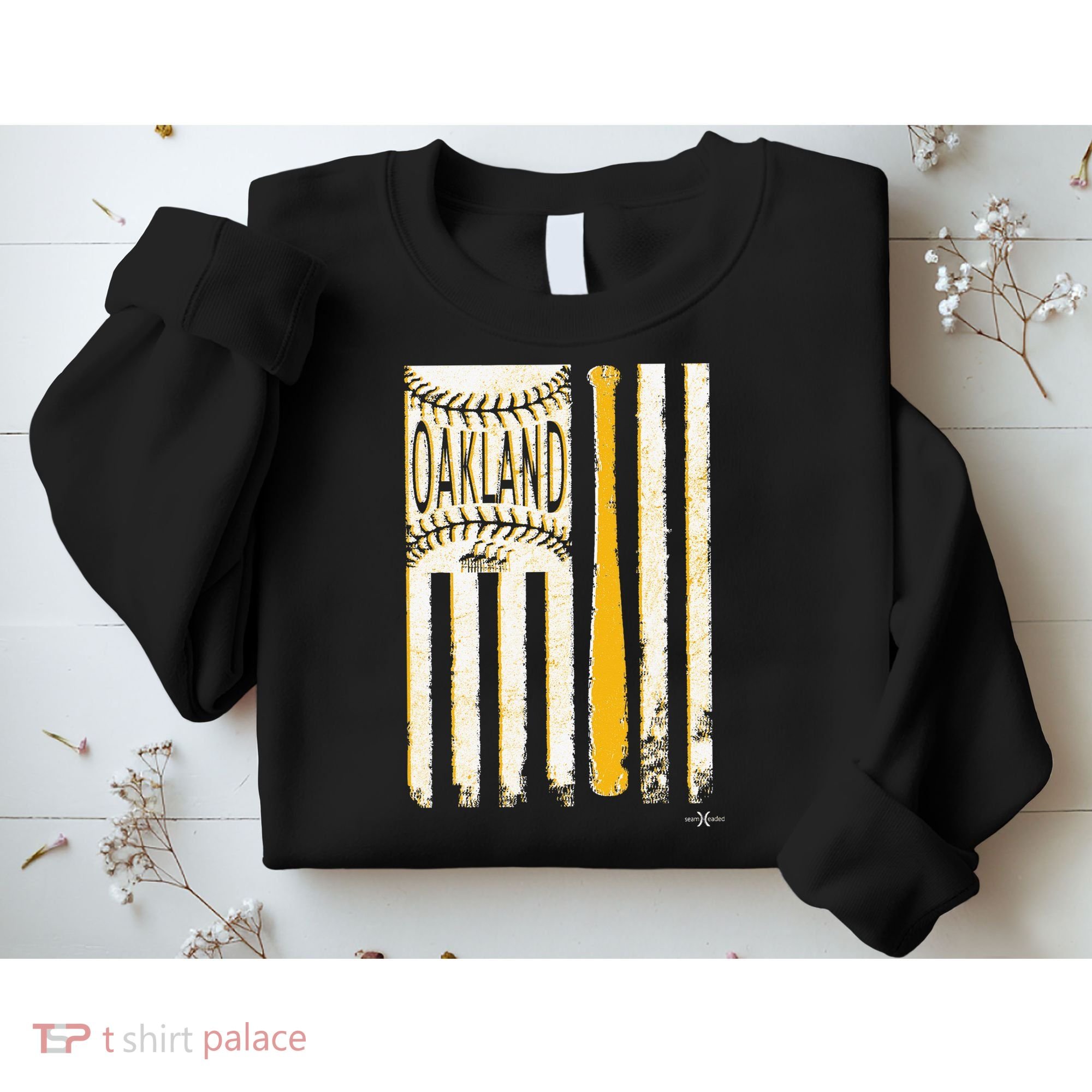 Classic Oakland Baseball Flag Patriotic Baseball Sweatshirt