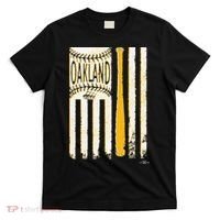 Classic Oakland Baseball Flag Patriotic Baseball T-Shirt thumb 0