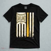 Classic Oakland Baseball Flag Patriotic Baseball T-Shirt thumb 5