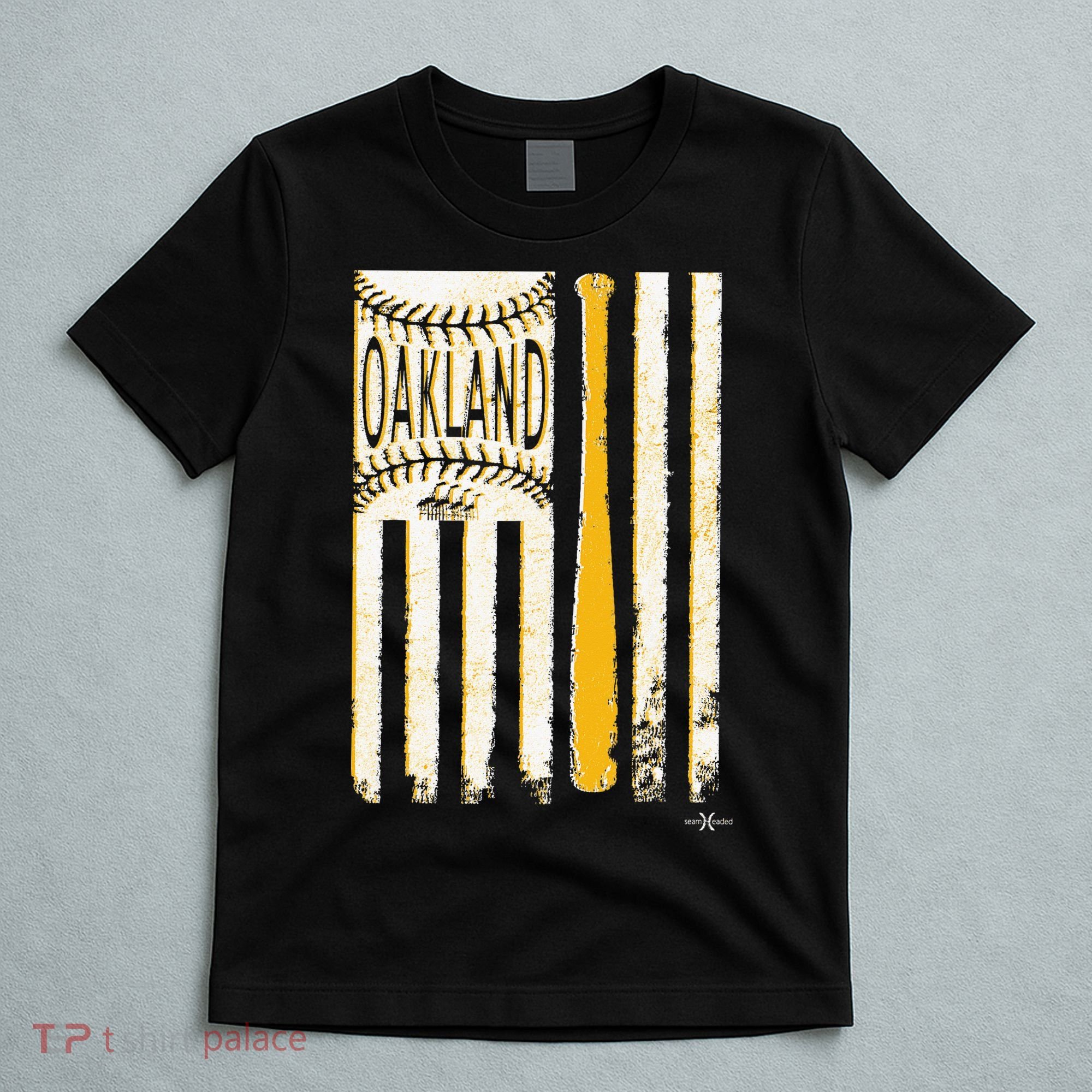 Classic Oakland Baseball Flag Patriotic Baseball T-Shirt