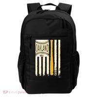 Classic Oakland Baseball Flag Patriotic Baseball Backpack thumb 0