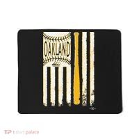 Classic Oakland Baseball Flag Patriotic Baseball Mousepad thumb 0