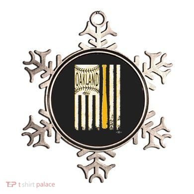 Classic Oakland Baseball Flag Patriotic Baseball Ornament