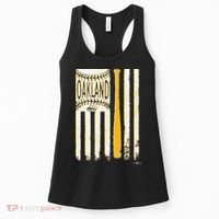 Classic Oakland Baseball Flag Patriotic Baseball Women's Tank Top thumb 0