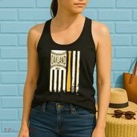 Classic Oakland Baseball Flag Patriotic Baseball Women's Tank Top thumb 2