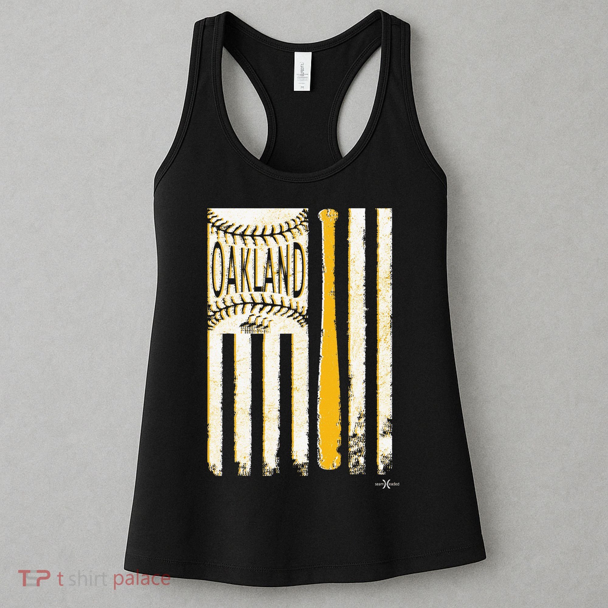 Classic Oakland Baseball Flag Patriotic Baseball Women's Tank Top