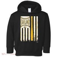 Classic Oakland Baseball Flag Patriotic Baseball Toddler Hoodie thumb 0