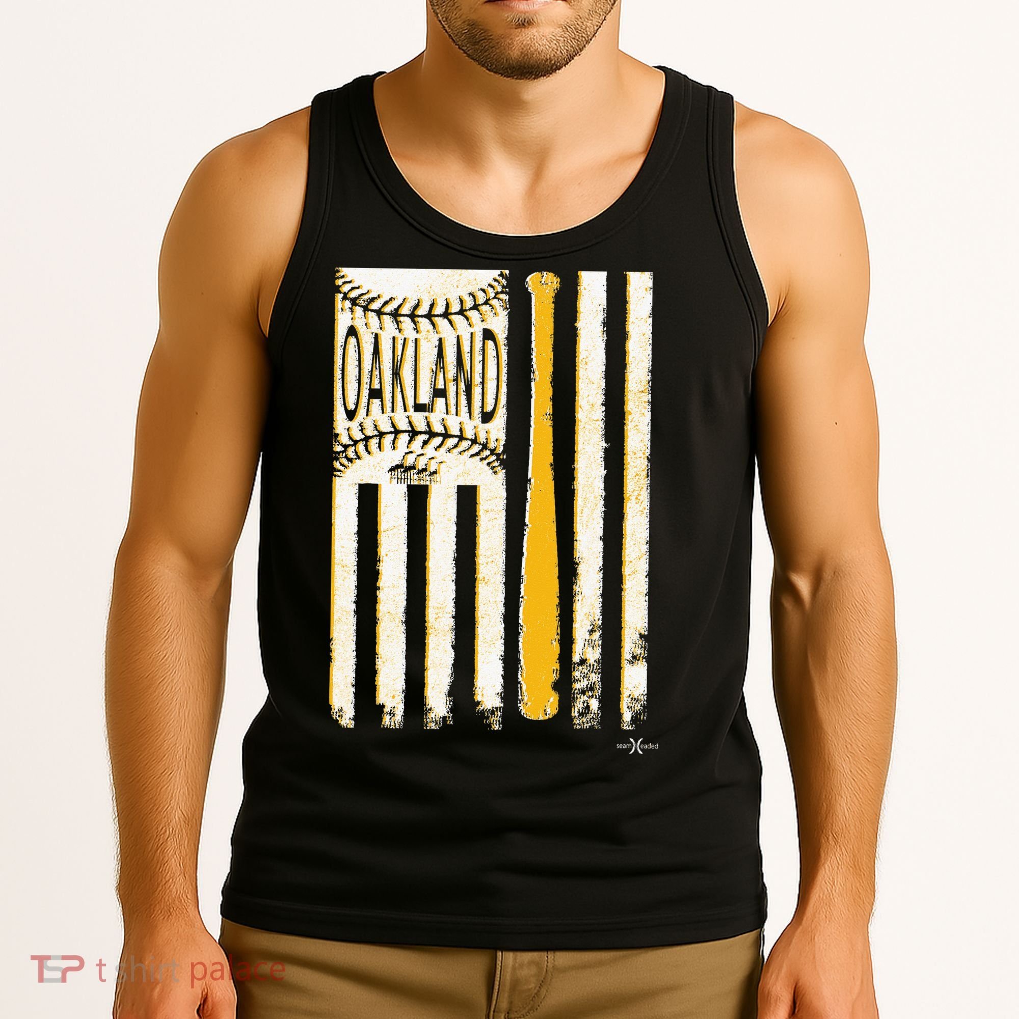 Classic Oakland Baseball Flag Patriotic Baseball Tank Top
