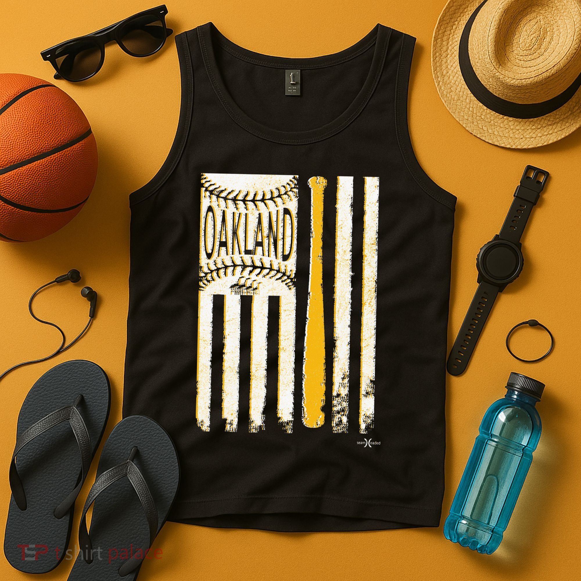 Classic Oakland Baseball Flag Patriotic Baseball Tank Top